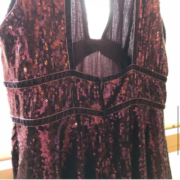 SOLD! Free People Film Noir Plum Sequin Mini Dress - Picture 6 of 10